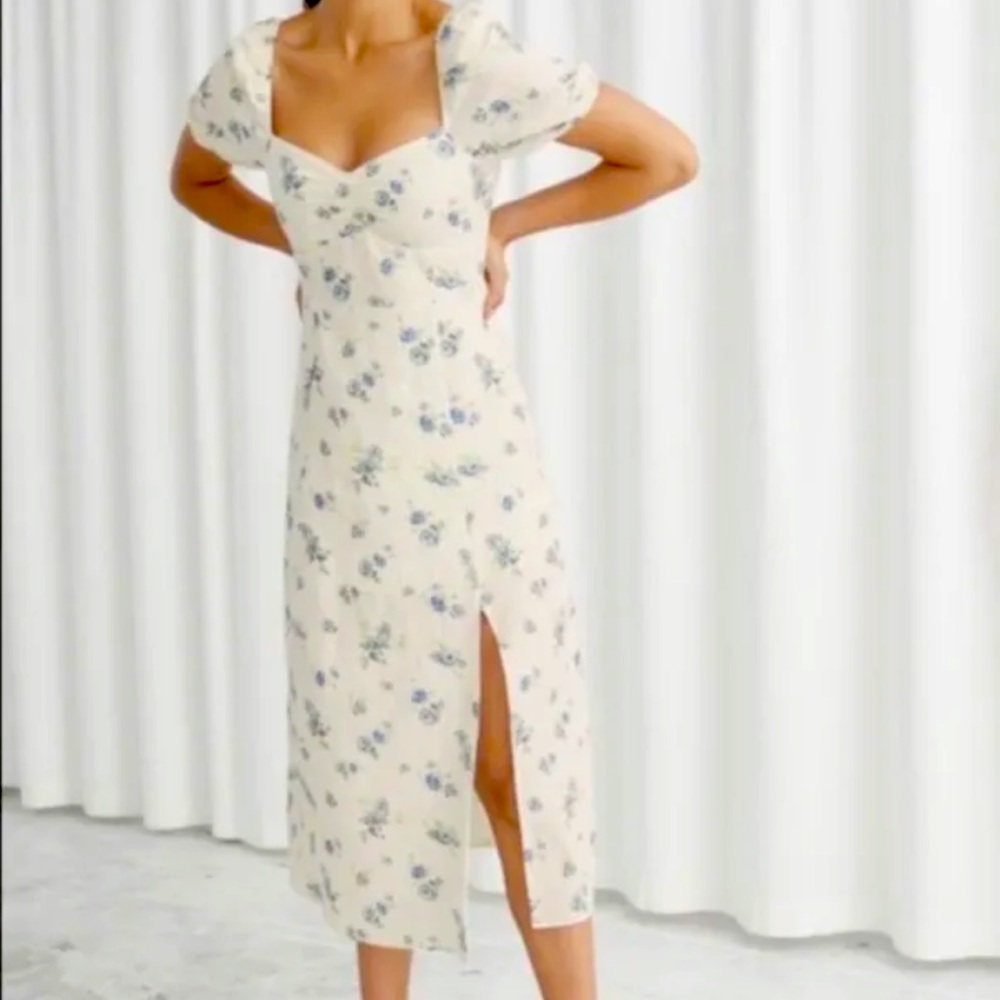 & Other Stories Floral Linen Dress size 0